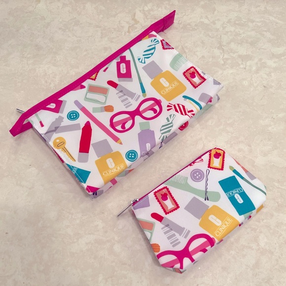 Clinique Cosmetic Bags- set of 2 NWOT - Picture 3 of 7